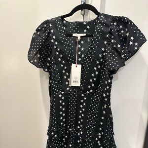 Love Shack Fancy nwt Higgins dress black with stars 6